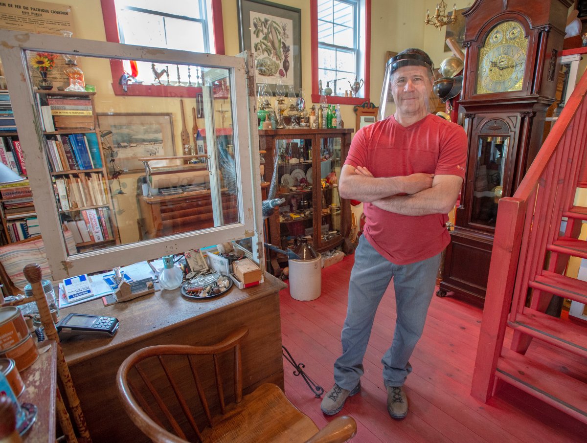 Georges Dussault is seen at his antique store Thursday May 21, 2020 in Piedmont, Quebec. 