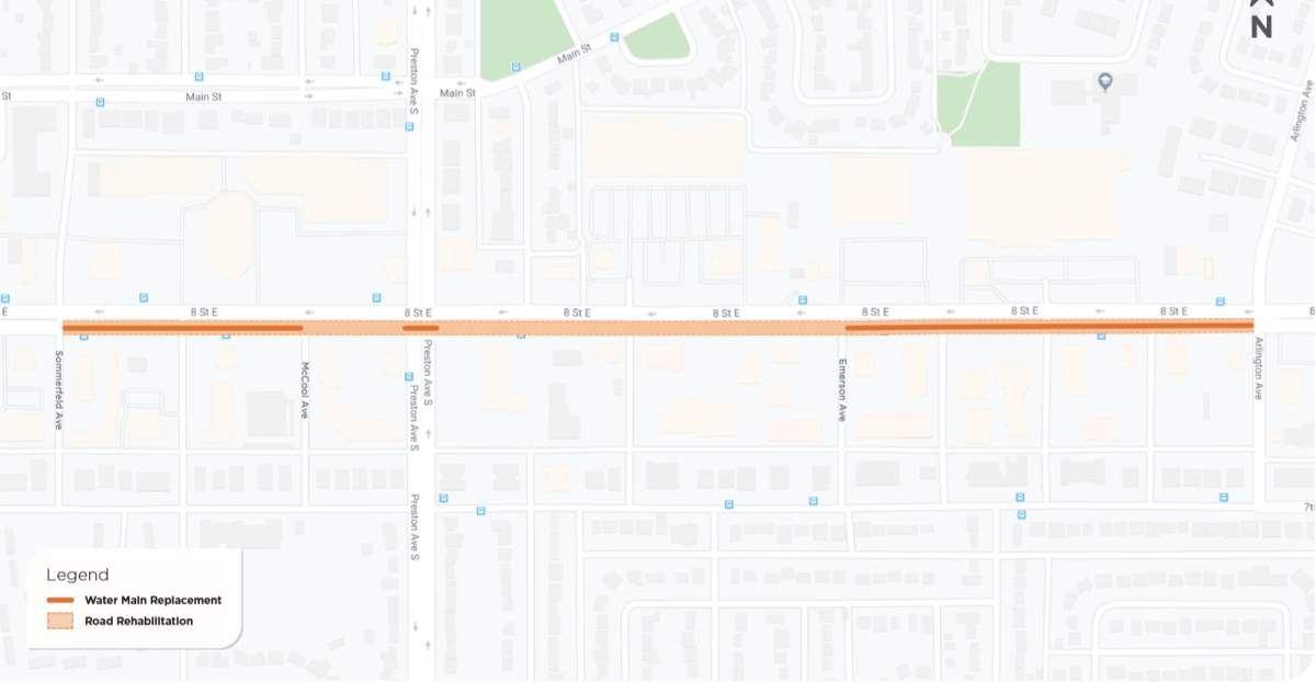 The City of Saskatoon says 8th Street water main replacement project is proceeding as planned during the COVID-19 pandemic.