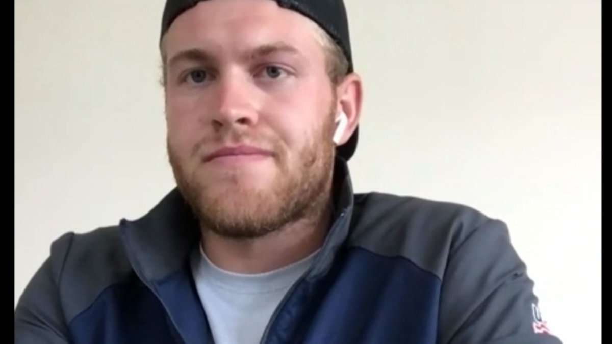 Winnipeg Jets forward Andrew Copp answers questions via a video call on Wednesday from Michigan.