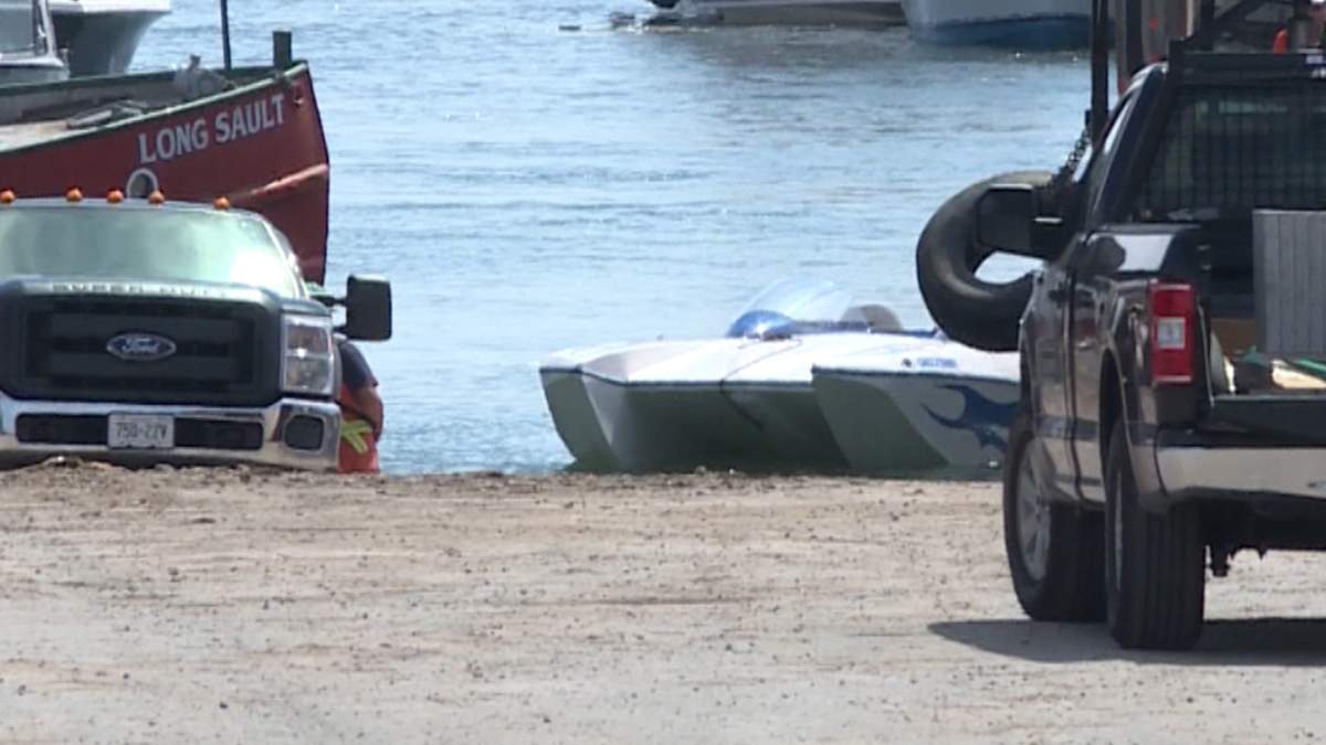 The 26-foot boat that capsized on the St. Lawrence River on Sept. 1 2018