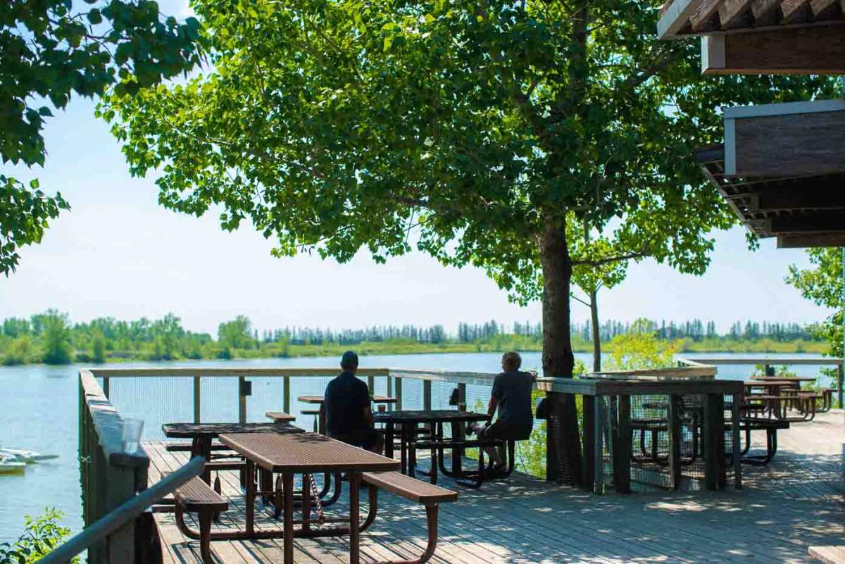 The patio at Winnipeg's Buffalo Stone Cafe from May 2020.