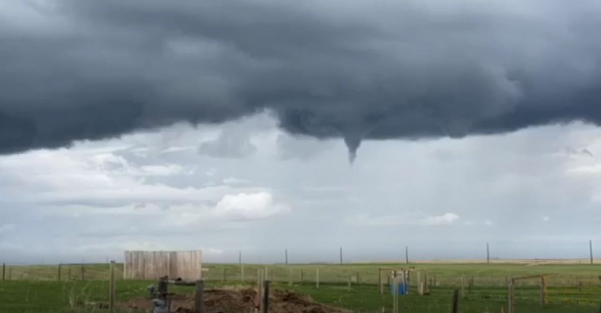 Environment Canada is monitoring a storm system in southern Alberta that is producing a tornado on Sunday, May 31, 2020. 