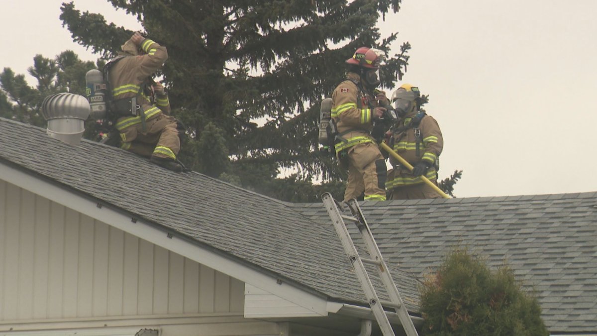 Fire crews responded to a blaze in Calgary's Thorncliffe neighbourhood on Friday, May 22, 2020.