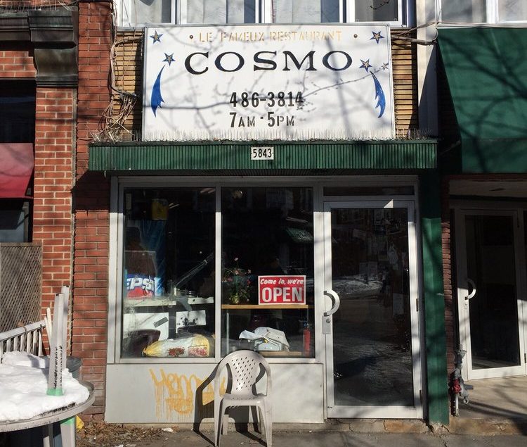 The Cosmos Snack Bar in the NGD borough of Montreal. 