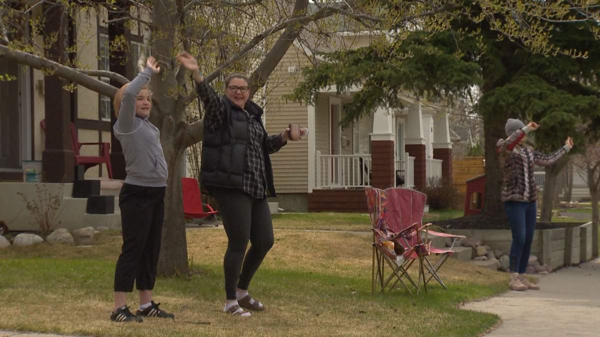 Drag queens performed in the street for moms in Calgary on Sunday, May 10, 2020.