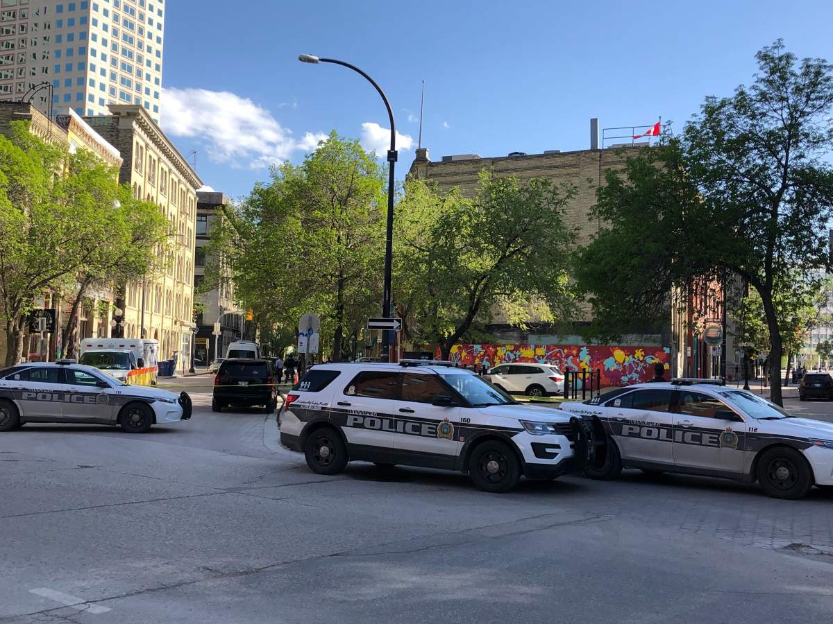 Police on scene in the area of King Street and McDermot Avenue.