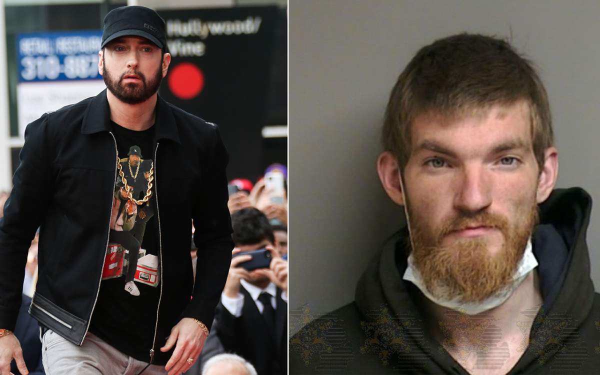 (L-R): Eminem and suspected intruder Matthew David Hughes.