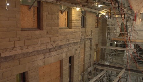 Calgary’s historic city hall undergoing sandstone repair