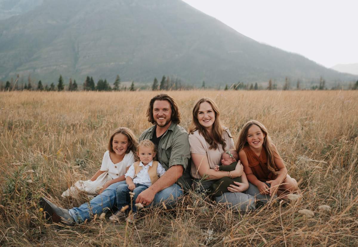 Joshua Farrell with his wife Hannah and four children.