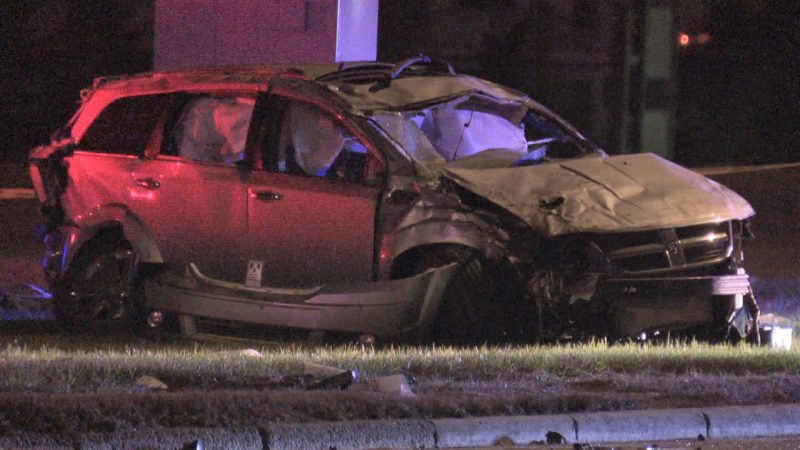 Calgary police investigated a fatal two-vehicle crash on 16 Avenue and 52 Street N.E. just before 3 a.m. on Wednesday, May 13, 2020.