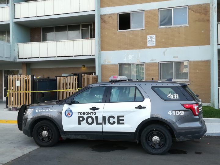 Toronto police remained at the scene of the fire into the morning Sunday.