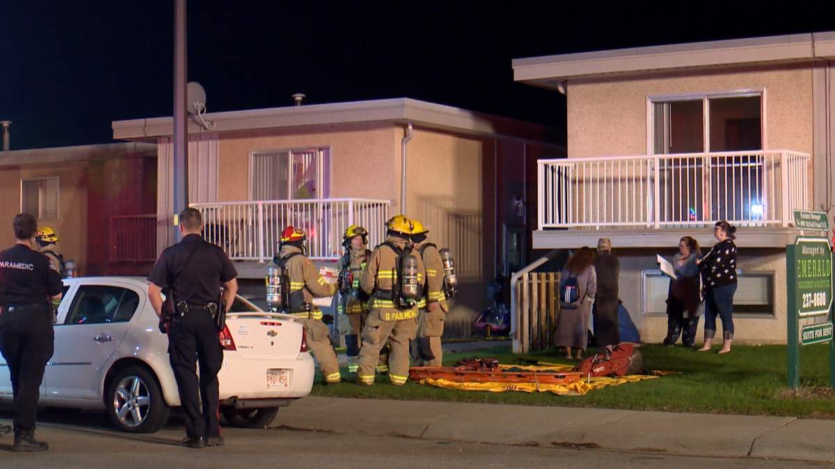Calgary firefighters respond to a fire in the 800 block of McNeill Road Northeast on Wednesday, May 20, 2020. 