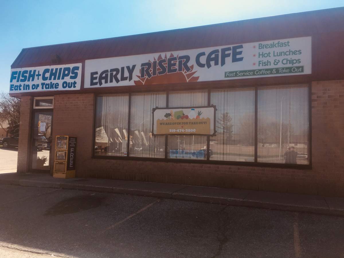 Early Riser Cafe is also giving 10 per cent of every take-out order and 100 per cent of tips directly to the London Food Bank, according to owner Brad Heslop.