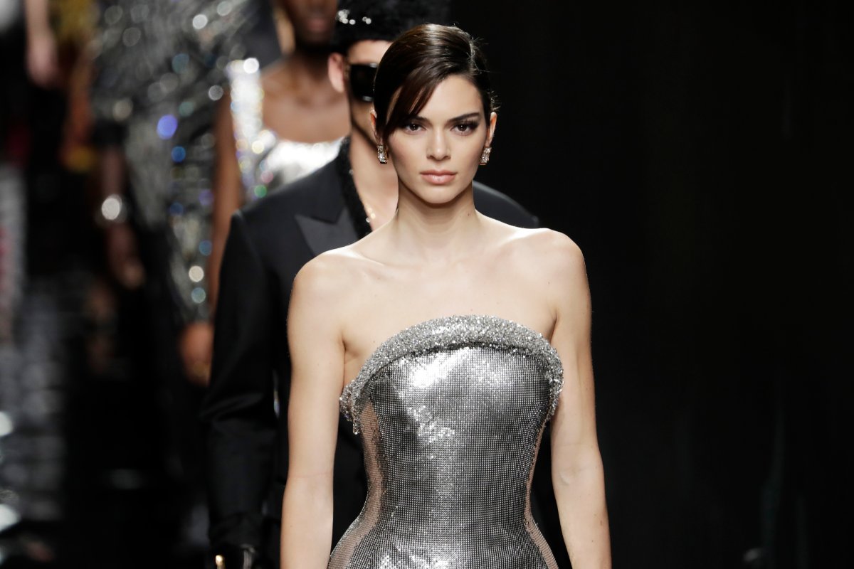 Kendall Jenner walks the runway during the Versace fashion show as part of Milan Fashion Week Fall/Winter 2020-2021 on Feb. 21, 2020 in Milan, Italy. 