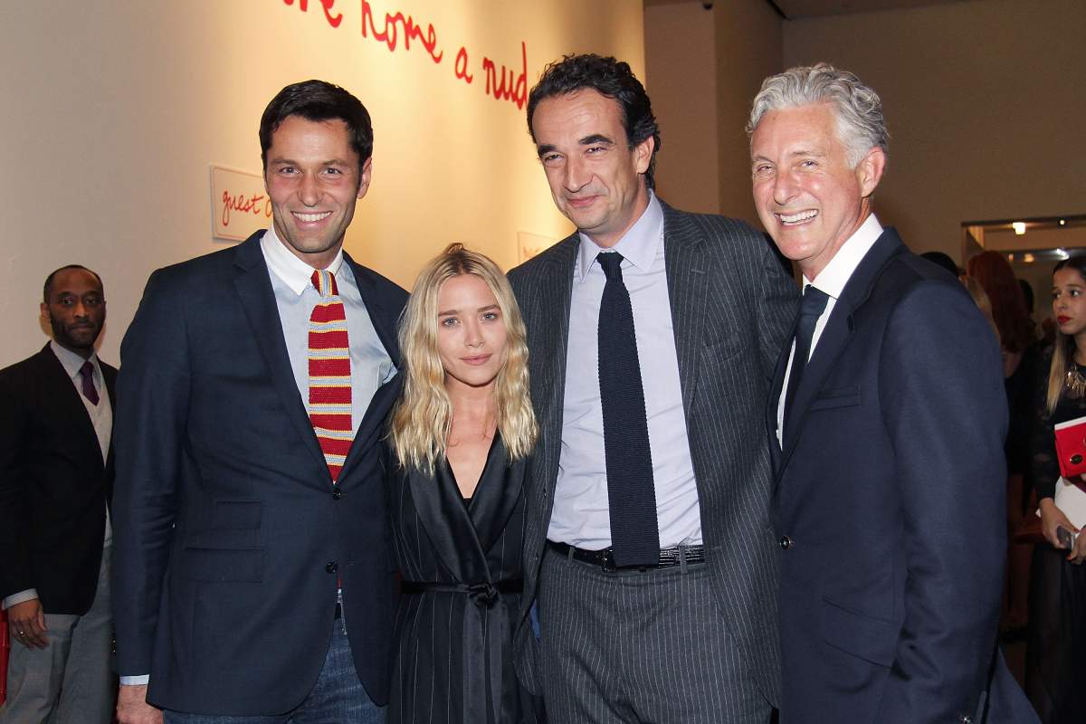 Mary Kate Olsen (2nd from L), Oliver Sarkozy and David Kratz attend the 2013 'Take Home A Nude' Benefit Art Auction And Party at Sotheby's on October 8, 2013 in New York City. 