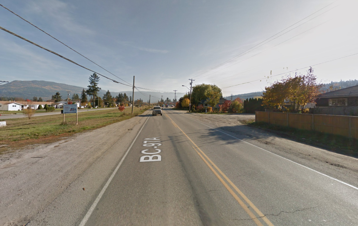 The Vernon-Sicamous highway was closed in both directions through Enderby, B.C., on Sunday morning after a serious head-on collision. 
