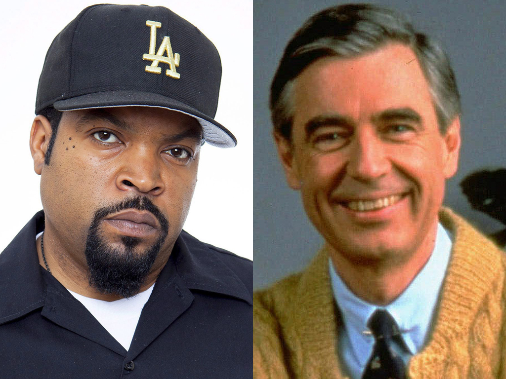 (L-R) Ice Cube and Fred Rogers, or 'Mr. Rogers' Neighborhood.'.