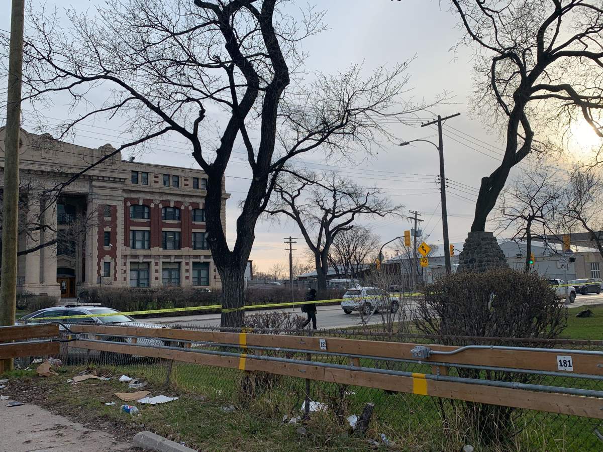 A man was reportedly stabbed in the back at Winnipeg’s William Whyte Park on Monday night.