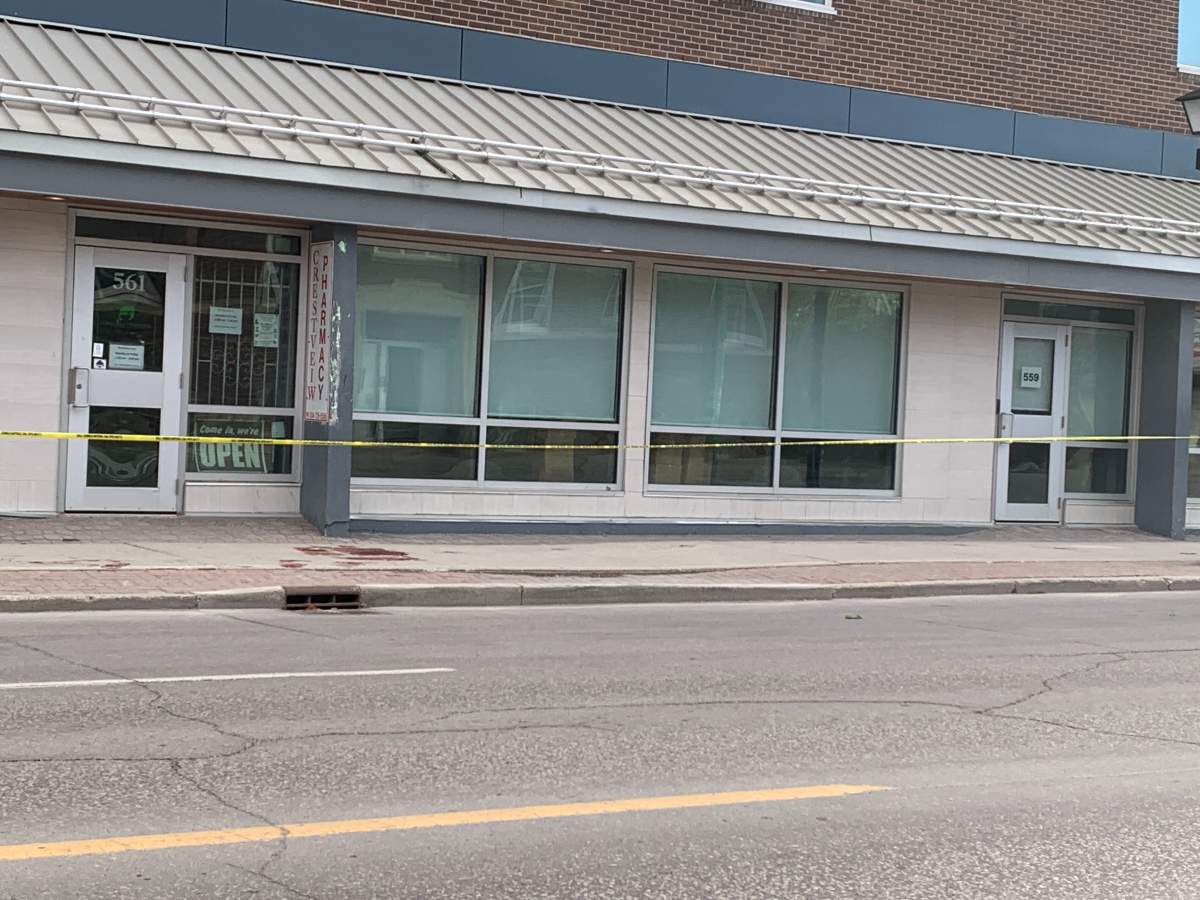 The scene on Ellice Avenue Thursday morning.