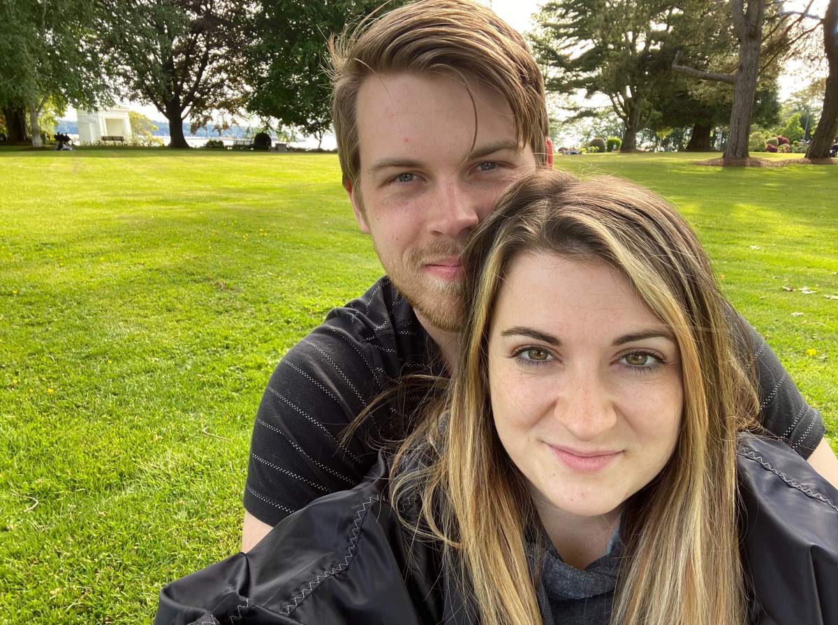 Samantha Balenzano and Ian Foster at Peace Arch Park on Saturday, May 23, 2020.