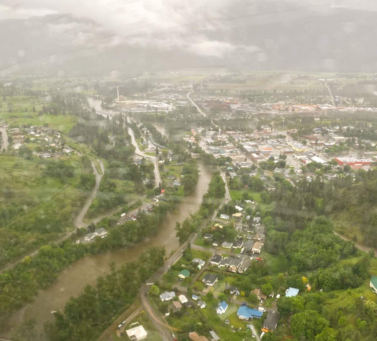 Aerial photo of high water in the Grand Forks area taken on Sunday, May 31, 2020. 