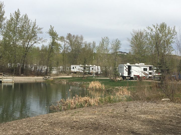 Campers at Riverbend Campground near Okotoks on May 18.