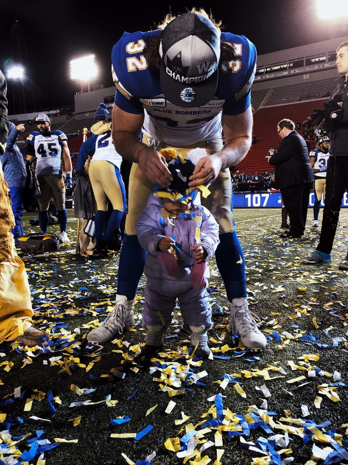CFL player John Rush and his niece.