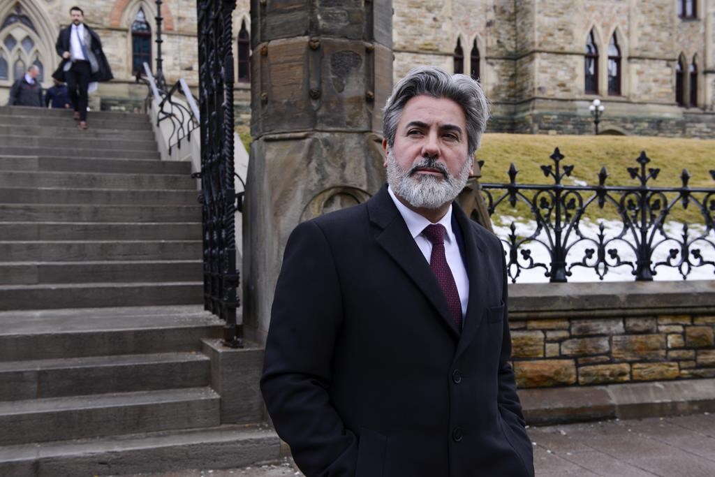 Leader of the Government in the House of Commons Pablo Rodriguez makes his way to a press conference at the National Press Theatre in Ottawa on Friday, March 13, 2020, regarding the COVID-19 pandemic. Pablo Rodriguez looks back wistfully to the time when his biggest worry was whether he'd be able to corral the support of at least one opposition party to support the minority Liberal government's initiatives and help it survive confidence votes. THE CANADIAN PRESS/Sean Kilpatrick.