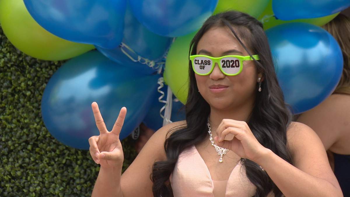 Leslie Marzan celebrated her high school graduation in Calgary on Monday, May 18, 2020.