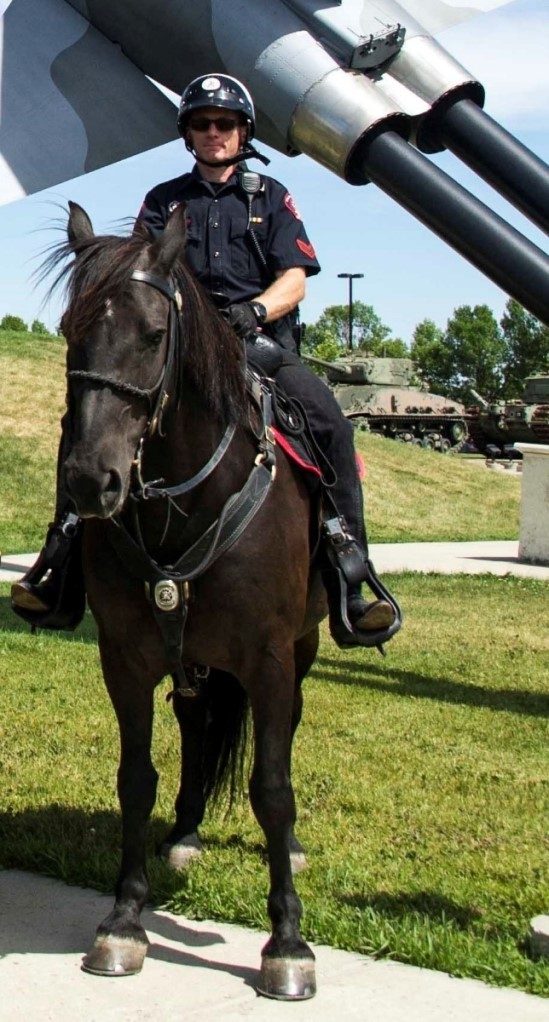 Cst. Tory Fassnidge on Kelsey in 2017.