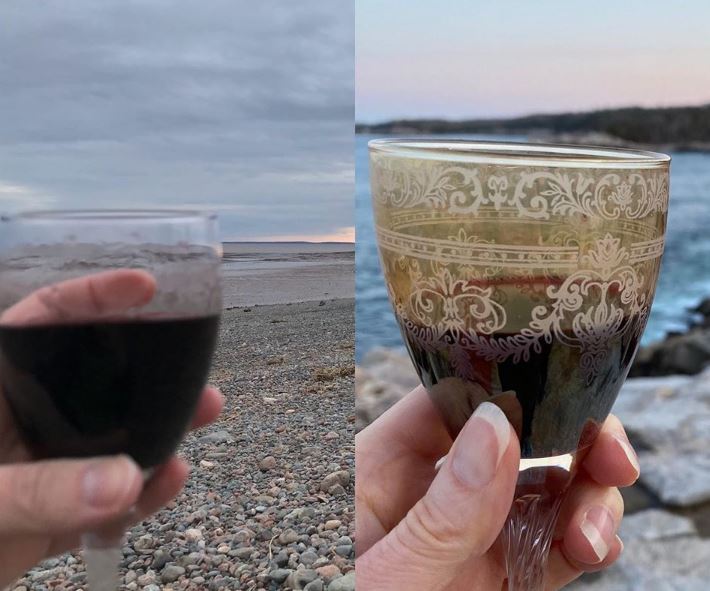 An image of the last photo Lisa McCully sent her sister Jenny Kierstead on the night of April 18. Jenny recreated the photo (right) a week later.