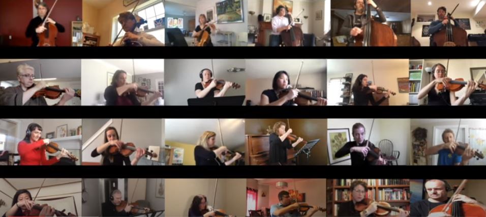 All 40 members of the Kingston Symphony got together to record themselves playing the finale of a show cancelled due to the novel coronavirus. 