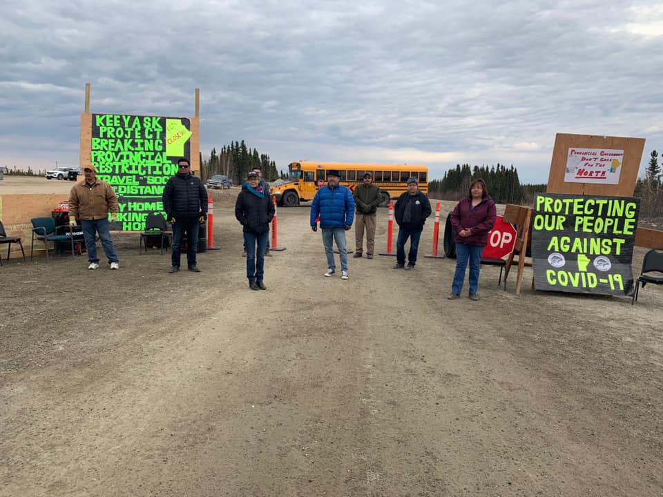 A blockade went up Friday at an entrance to the Keeyask Generating site over worries that incoming employees could be carrying COVID-19.