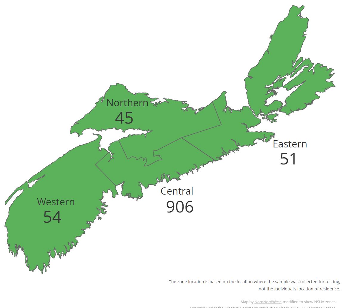 There are 15 active cases of COVID-19 in Nova Scotia as of Sunday, May 31, 2020.