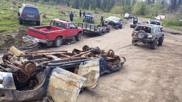 The Okanagan Forest Task Force said it removed over 37,000 pounds of garbage and scrap metal from Postill Lake Road on Saturday.