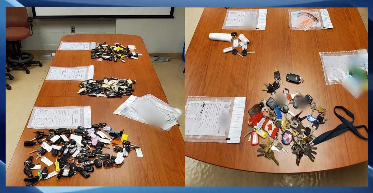 According to OPP, investigators recovered more than 175 vehicle keys.