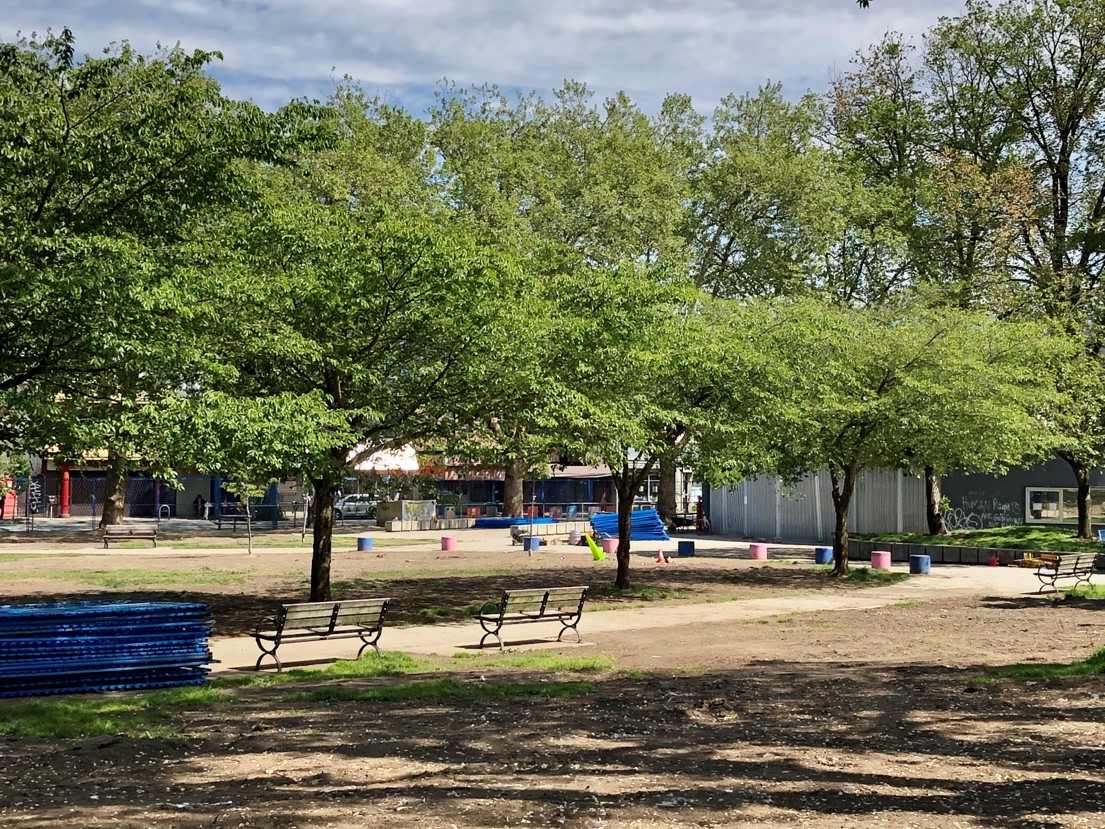 Oppenheimer Park on Monday, May 11, 2020, after campers have been cleared out.