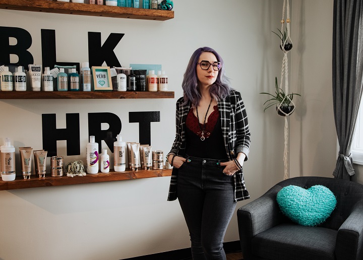 Kayla Deics is the owner of Blk Hrt salon in Regina’s Cathedral Neighbourhood. Deics says a health inspector who visited her on Thursday refused to sanitize his hands before entering her business. 