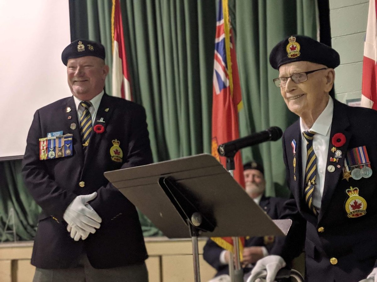 Image of Greg MacNeil taken at 2019 Remembrance Day in a local elementary school. 
