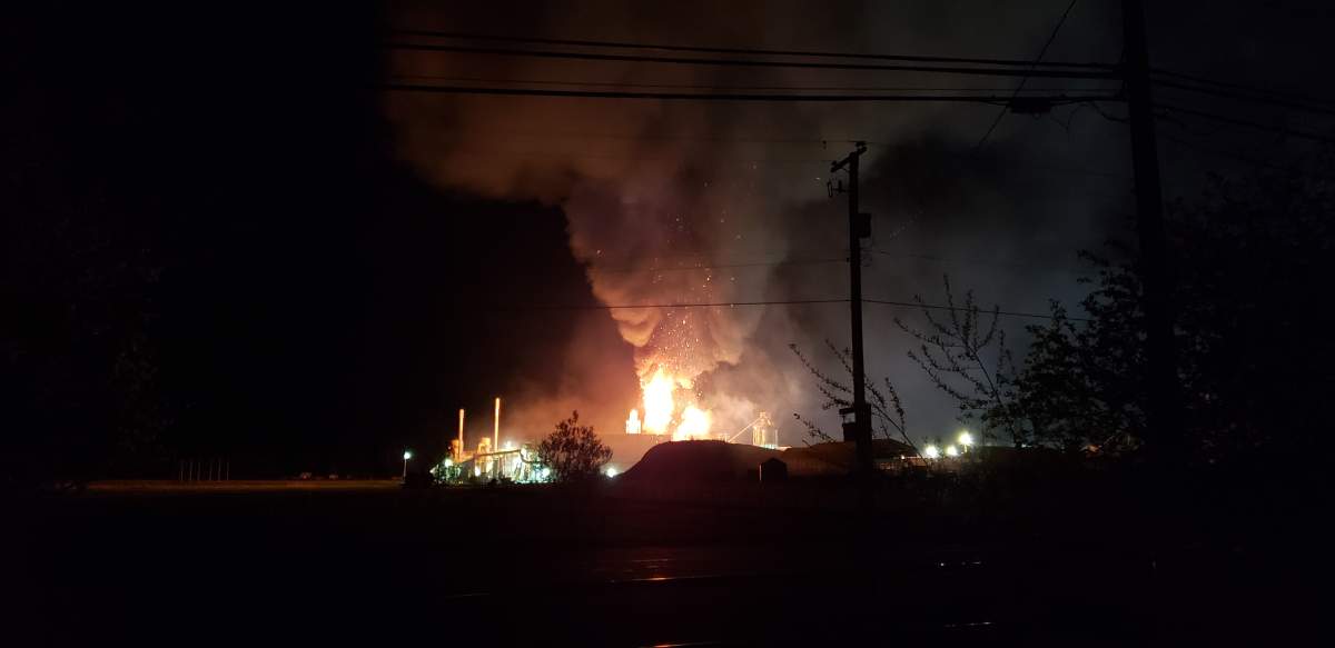 Explosion, fire at pellet plant in B.C.’s North Okanagan - image