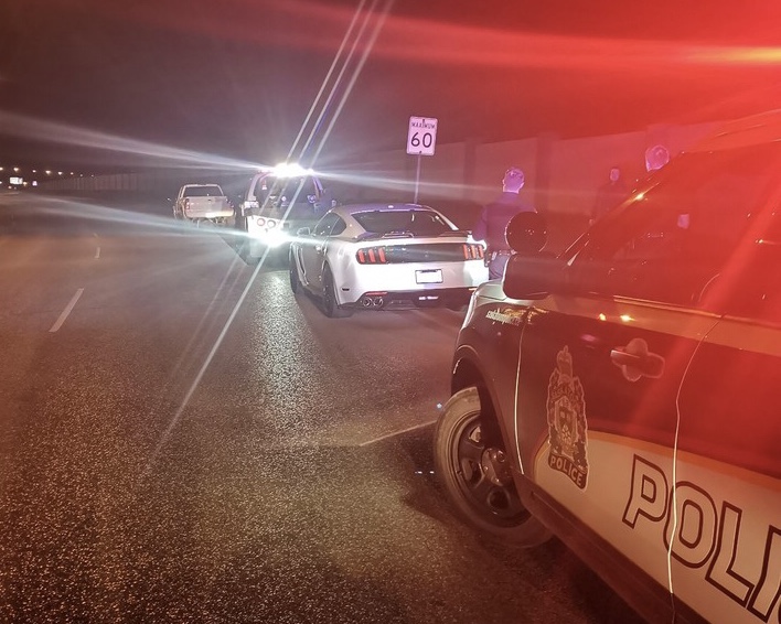 Saskatoon police pulled over a driver going twice the speed limit.