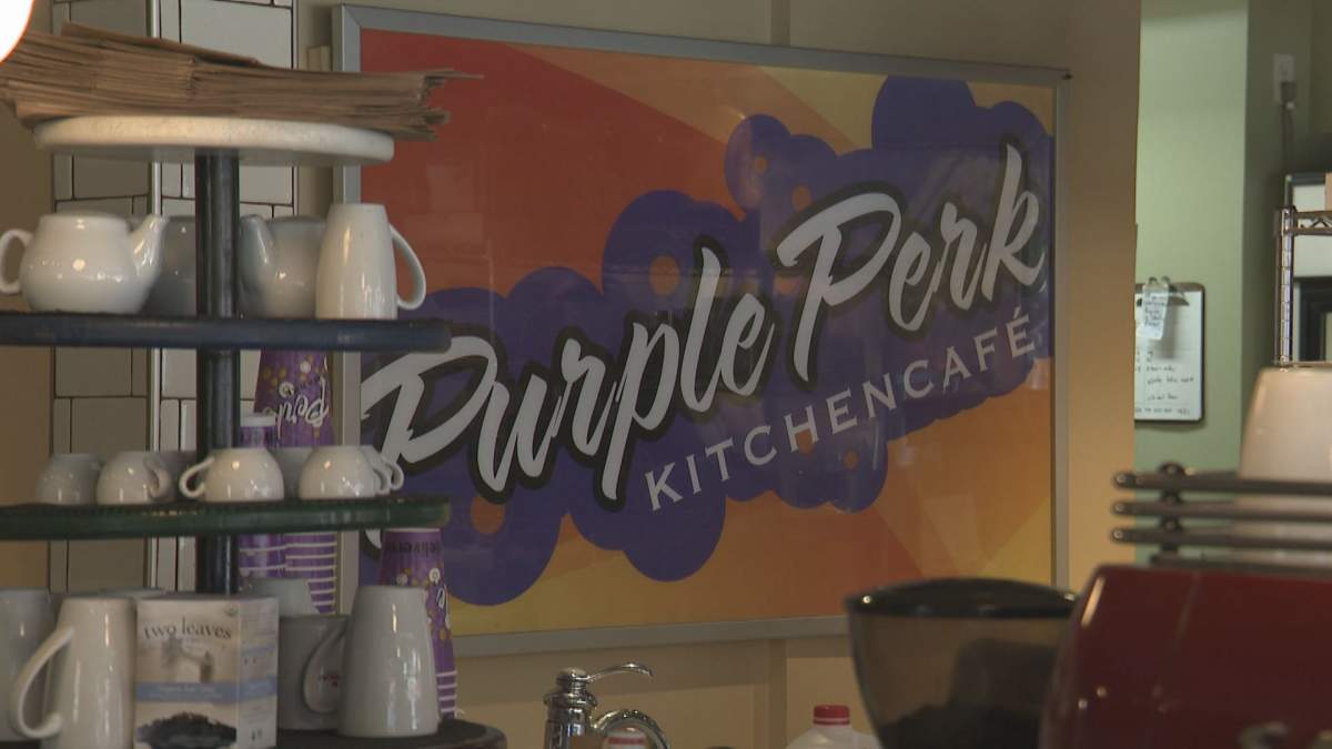 The Purple Perk café in Calgary, Alta., pictured on Saturday, May 9, 2020.