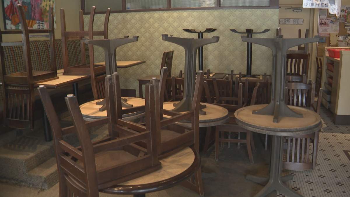 The Purple Perk café in Calgary, Alta., pictured on Saturday, May 9, 2020.