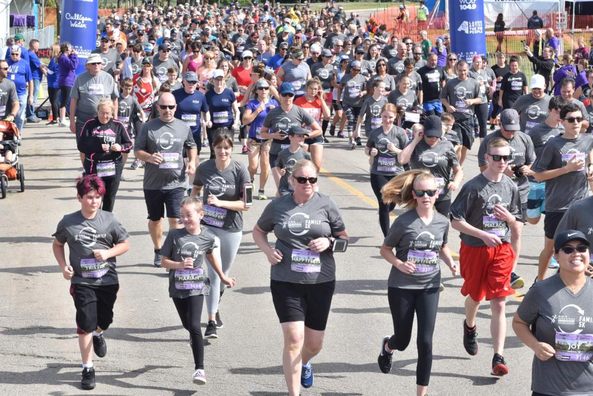 Runners participate in the 2019 Queen City Marathon race weekend. 