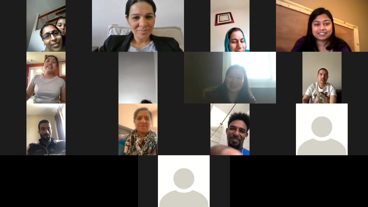 A screengrab from one of Regina Open Door Society language instructor Rachel Chlaihawi’s Zoom classes.