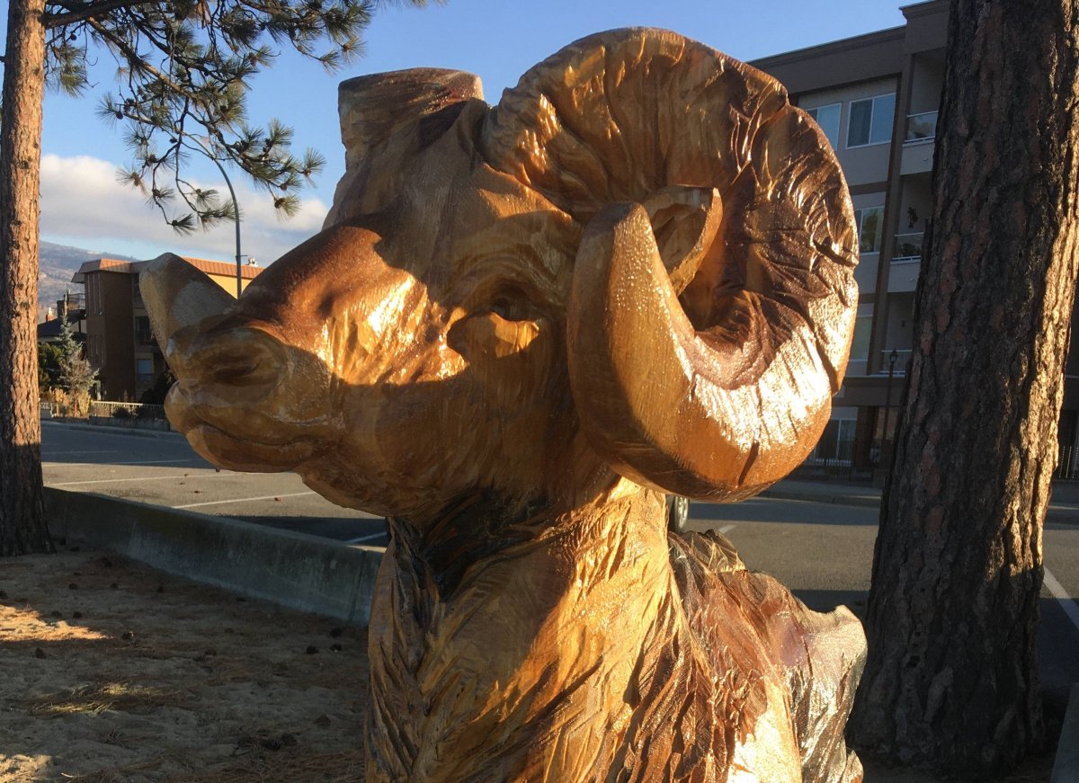 RCMP said a wooden ram sculpture has been stolen from Penticton's waterfront. 
