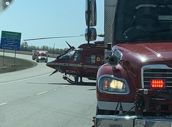 Two vehicles collided on Highway 28 near Redwater Wednesday, sending six people, including three children, to hospital. may 13, 2020.