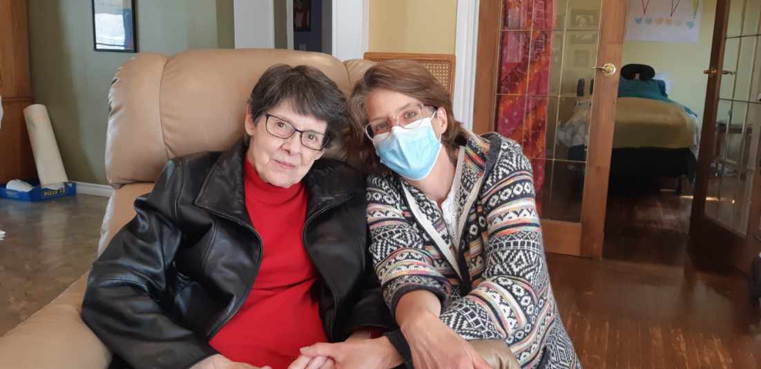 Colette Sevigny and her daughter Louise after the senior was discharged from hospital