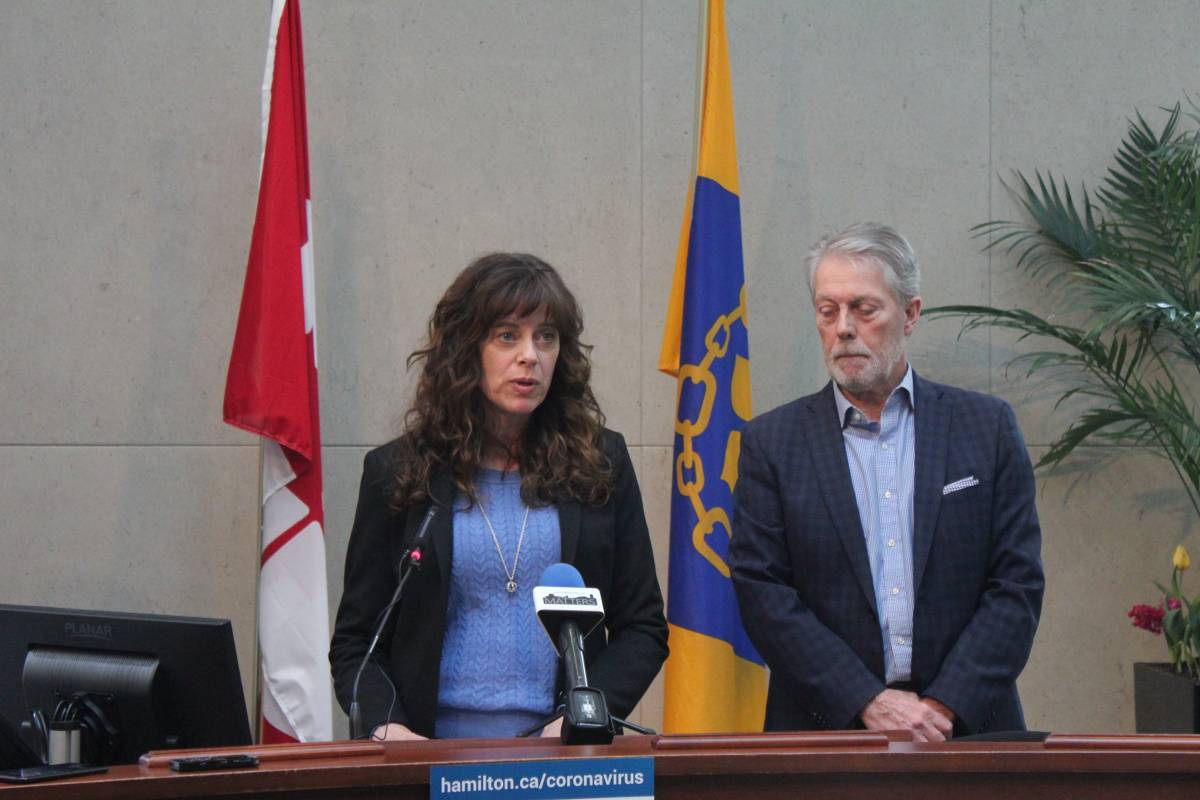 Hamilton's medical officer of health, Dr. Elizabeth Richardson, during a COVID-19 update at city hall on March 13, 2020.