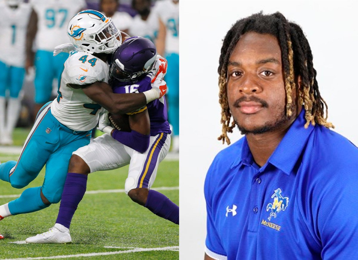 The Saskatchewan Roughriders have signed linebacker Deon Lacey (left) and defensive lineman Chris Livings (right).